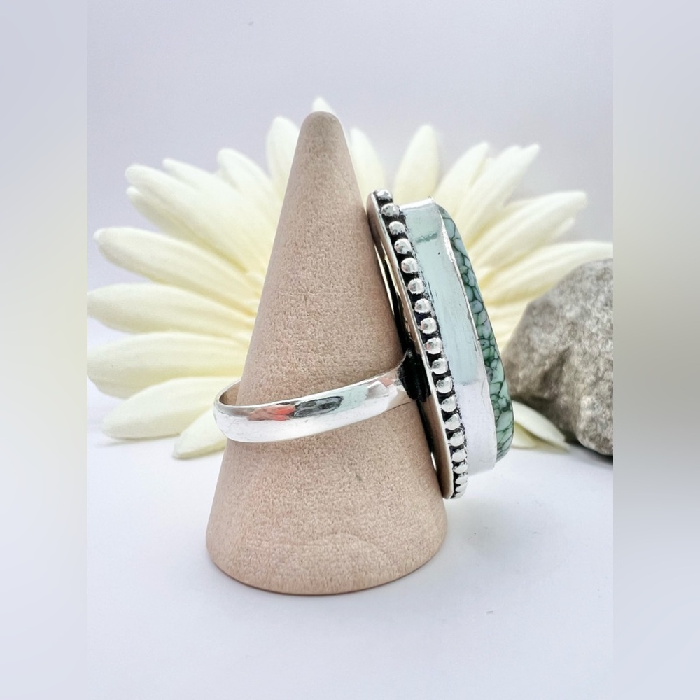 GREEN HOWLITE RING - Picture 5 of 11